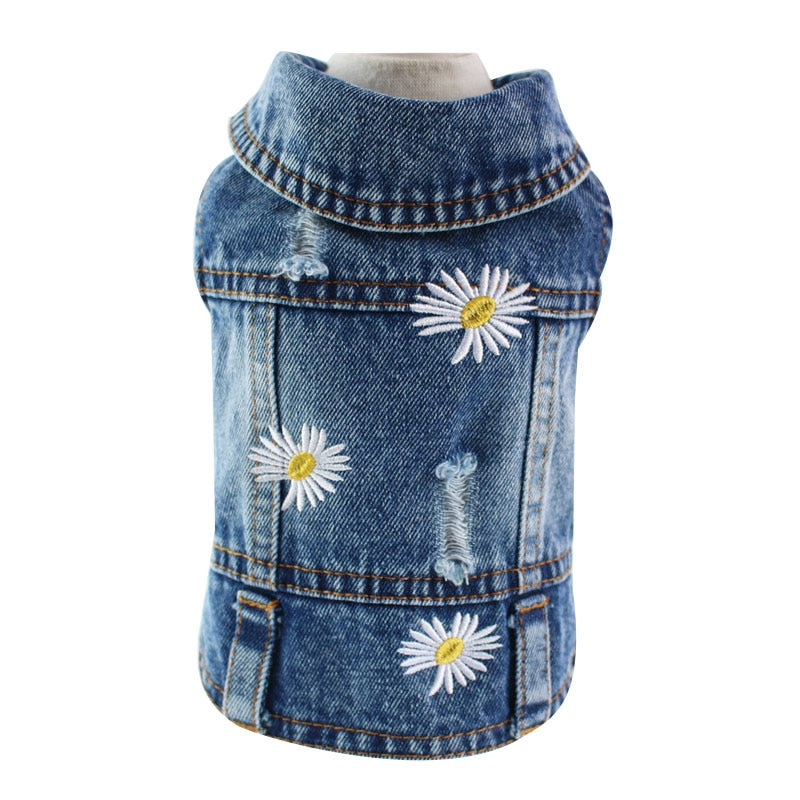 XS-2XL Denim Dog Clothes Cowboy Pet Dog Coat