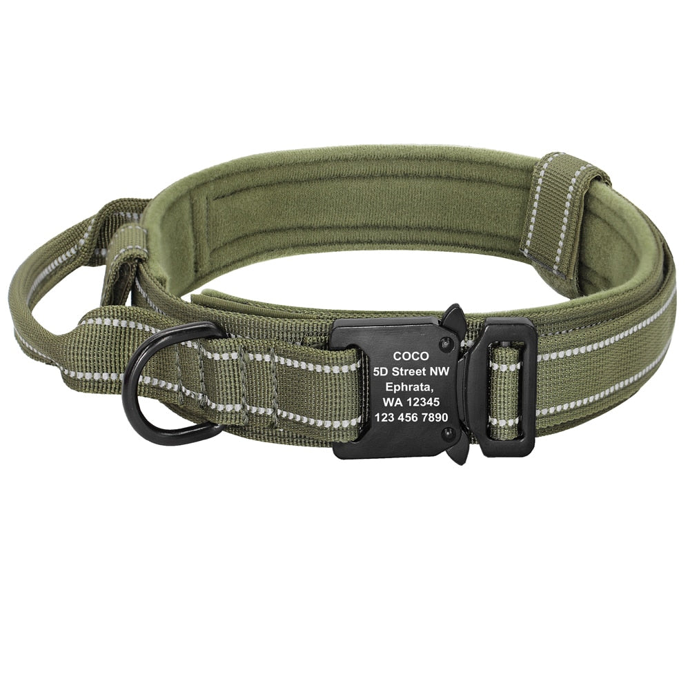 Pet Artist Custom Military Tactical Dog Collar - Free Engraving