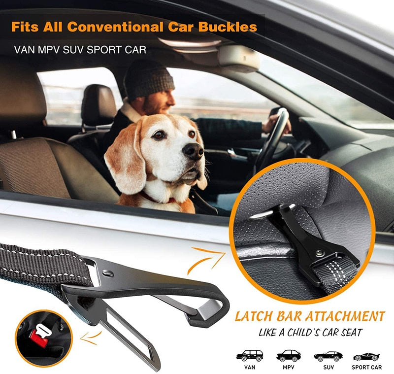 Dog car seat belt 2 In 1 latch bar