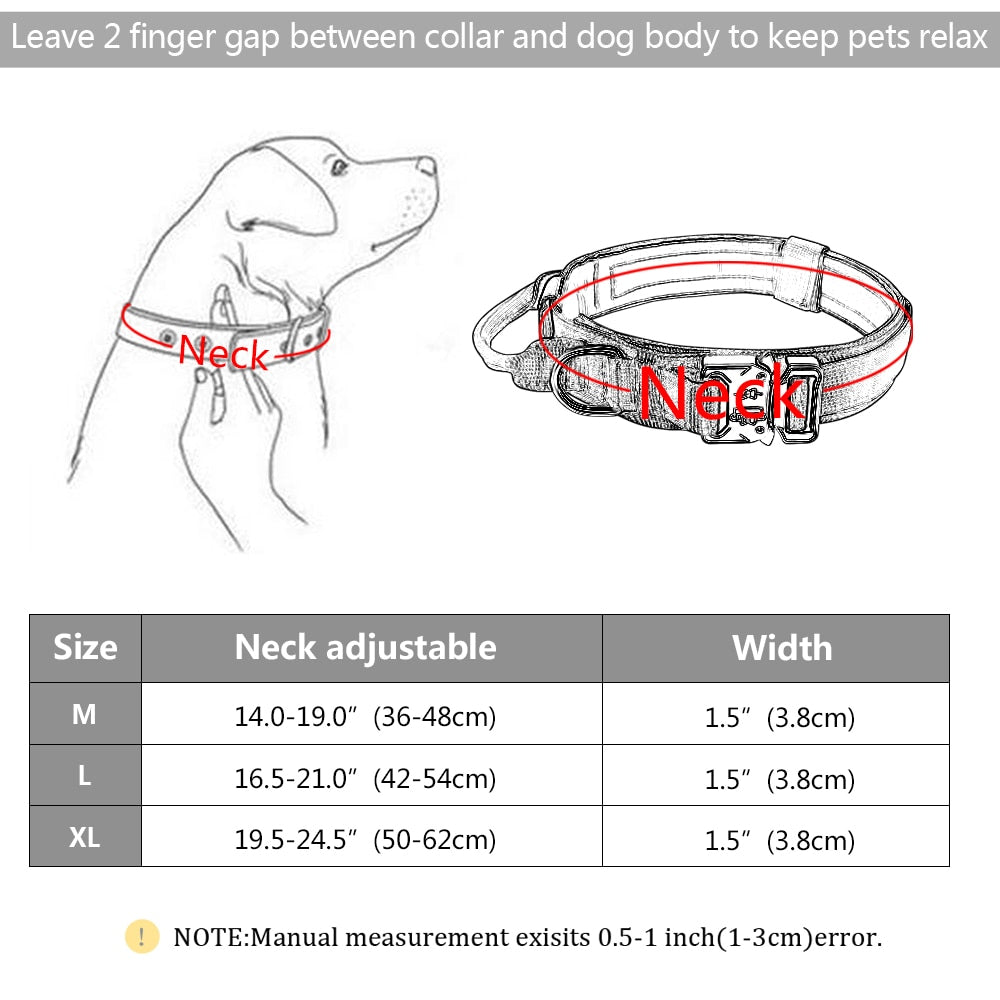 Military tactical dog collar