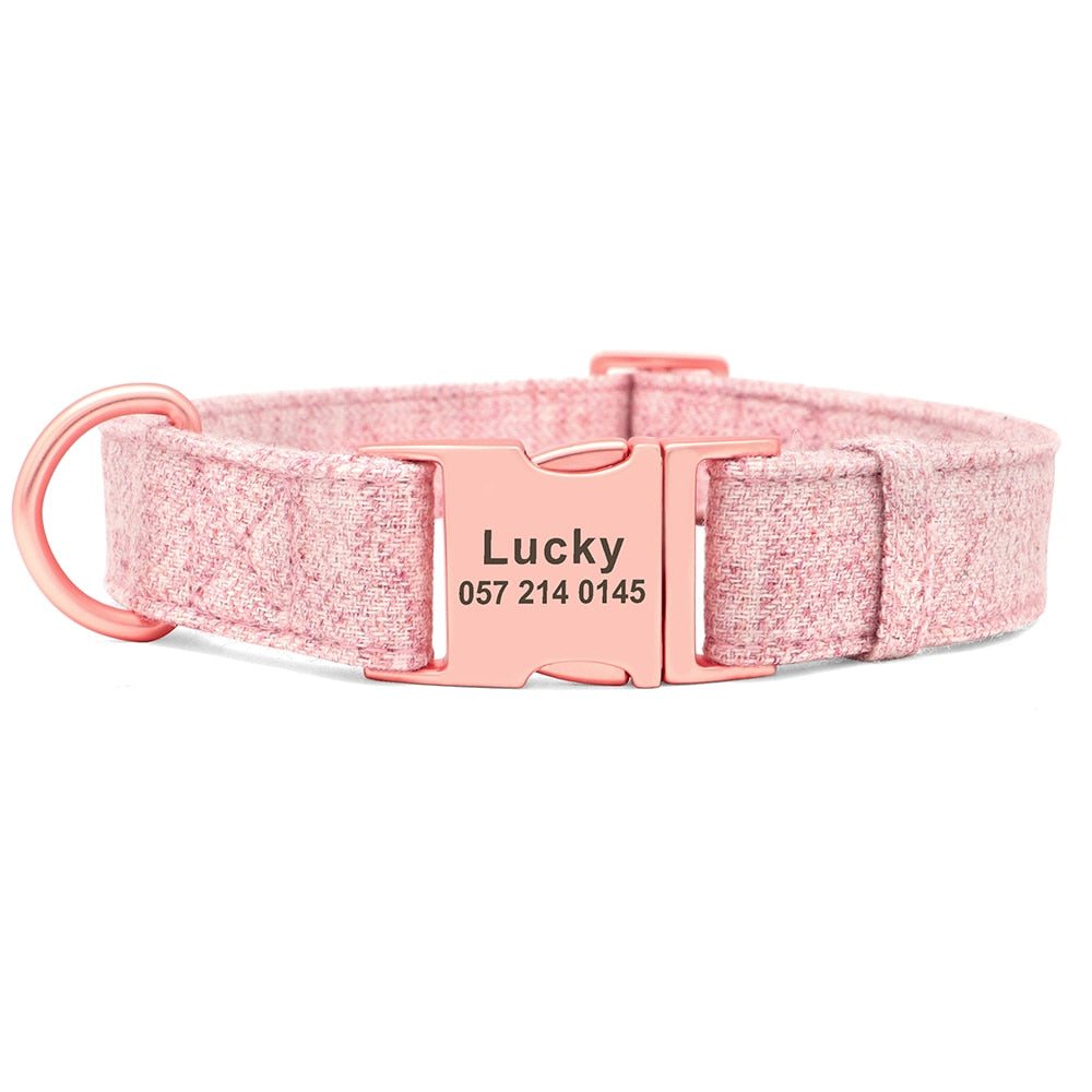 Personalized Dog Collar Custom Nylon Dog Collar Engraved Name ID