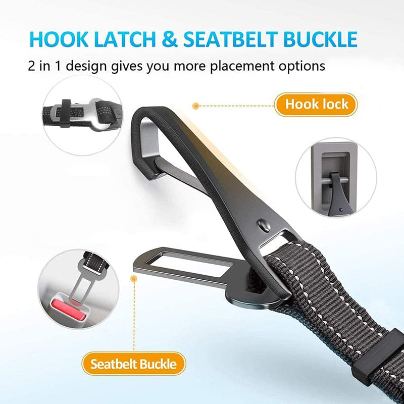 Dog car seat belt 2 In 1 latch bar