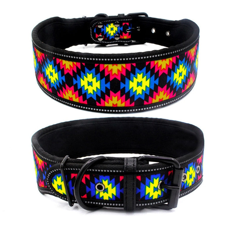 Large dogs reflective dog collar