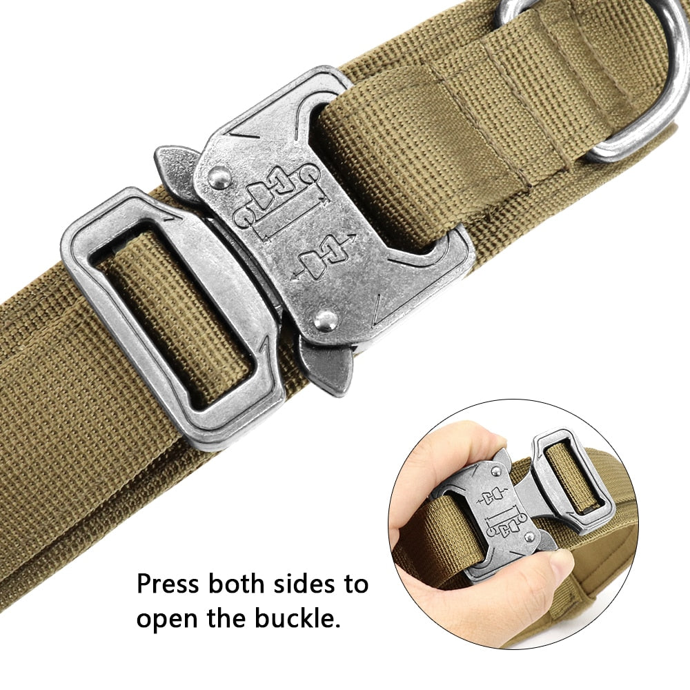 Military tactical dog collar