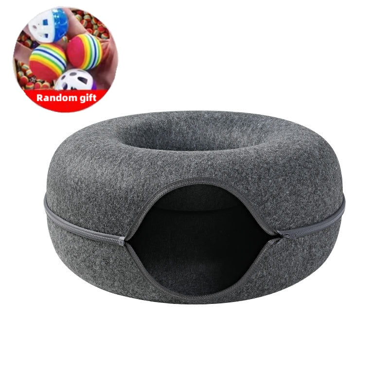 Donut Cat Bed Pet Cat Tunnel