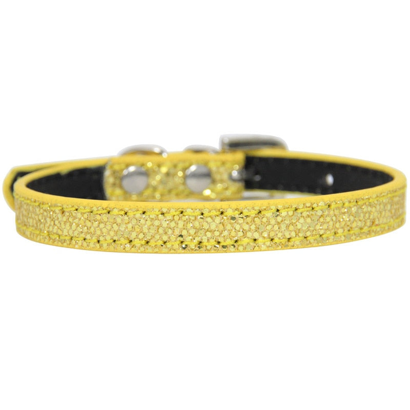 Shining Diamond Rhinestone Cat  Dog Cat Collar Leather