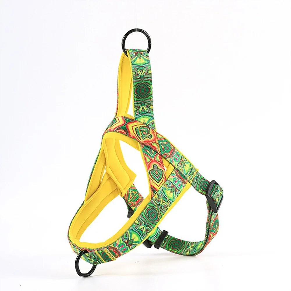 Pet  Adjustable Harness Nylon Bright Pattern Breathable