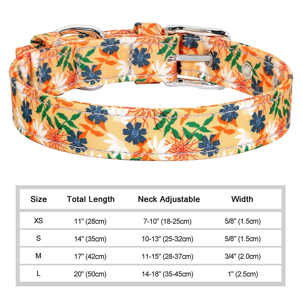 12 Styles Nylon floral printed dog collar