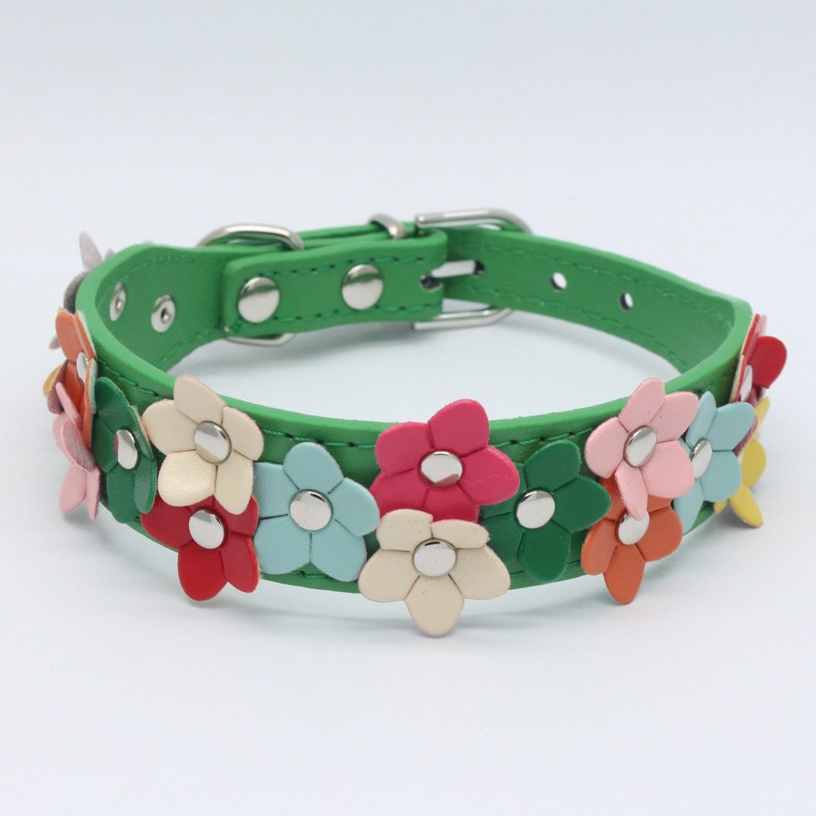 Harko flowers dog collar PU leather