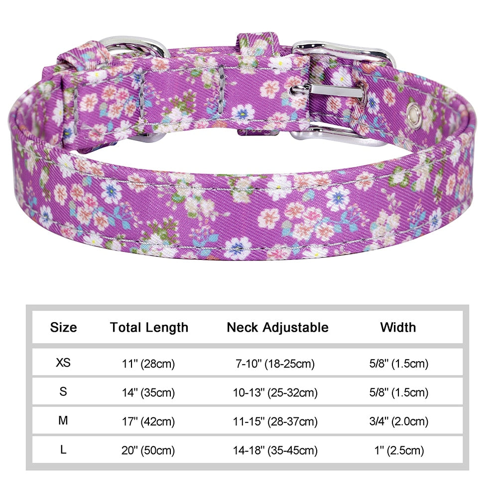 12 Styles Nylon floral printed dog collar