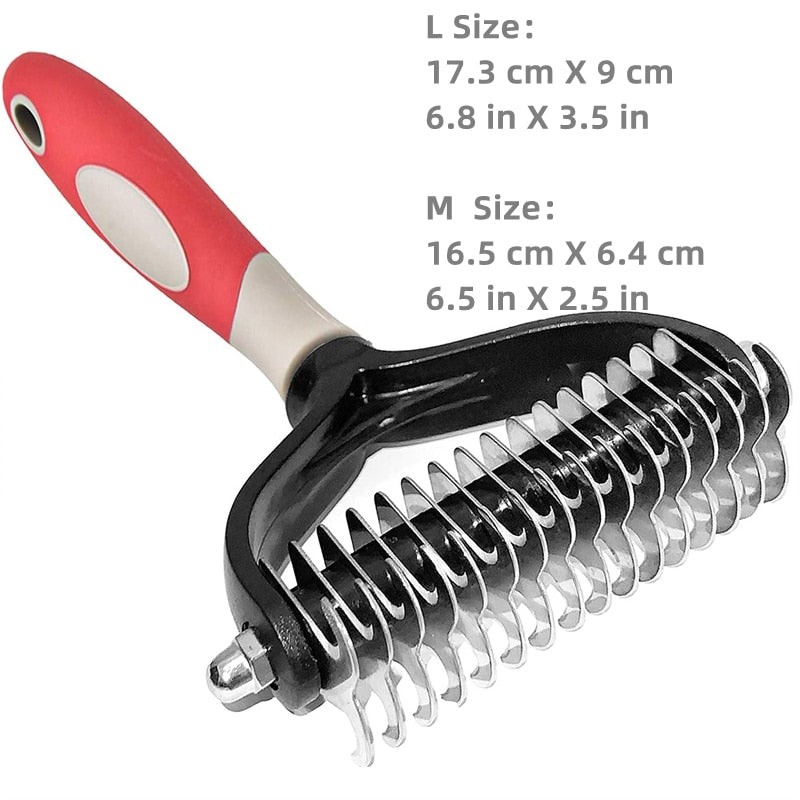 Pets Stainless Steel Grooming Brush Two-Sided Shedding and Dematting