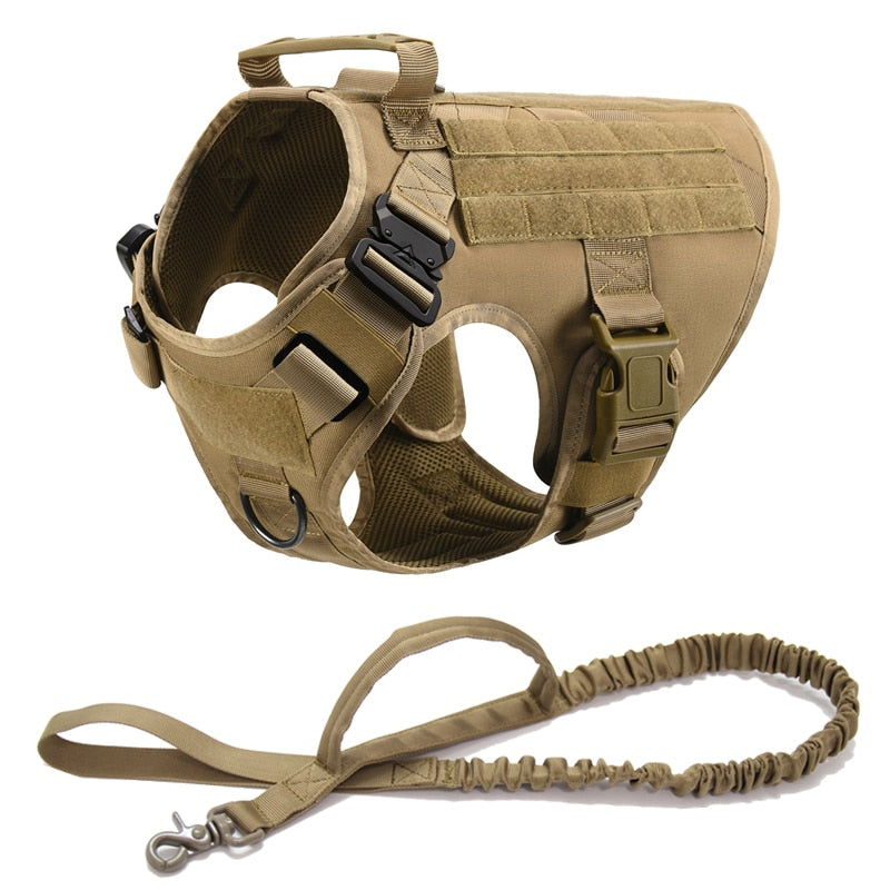 K9 Tactical Military Vest Tactical Training Dog Harness and Leash Set For All Breeds Dogs