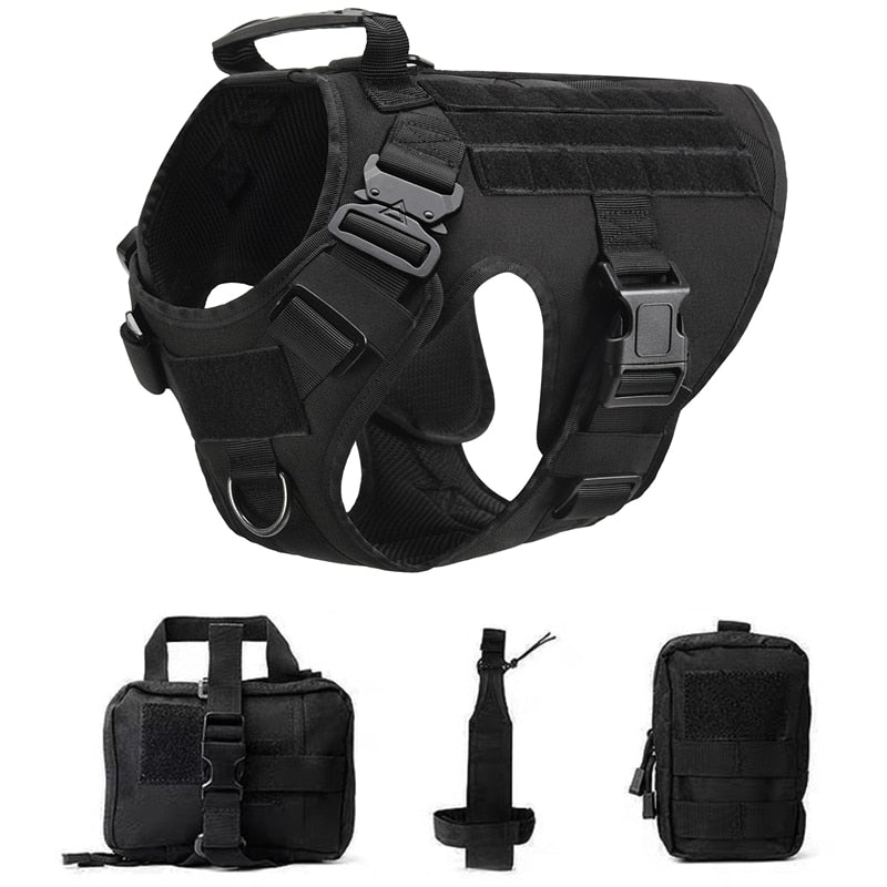 K9 Tactical Military Vest Tactical Training Dog Harness and Leash Set For All Breeds Dogs