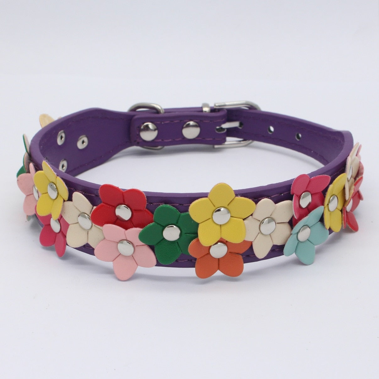 Harko flowers dog collar PU leather