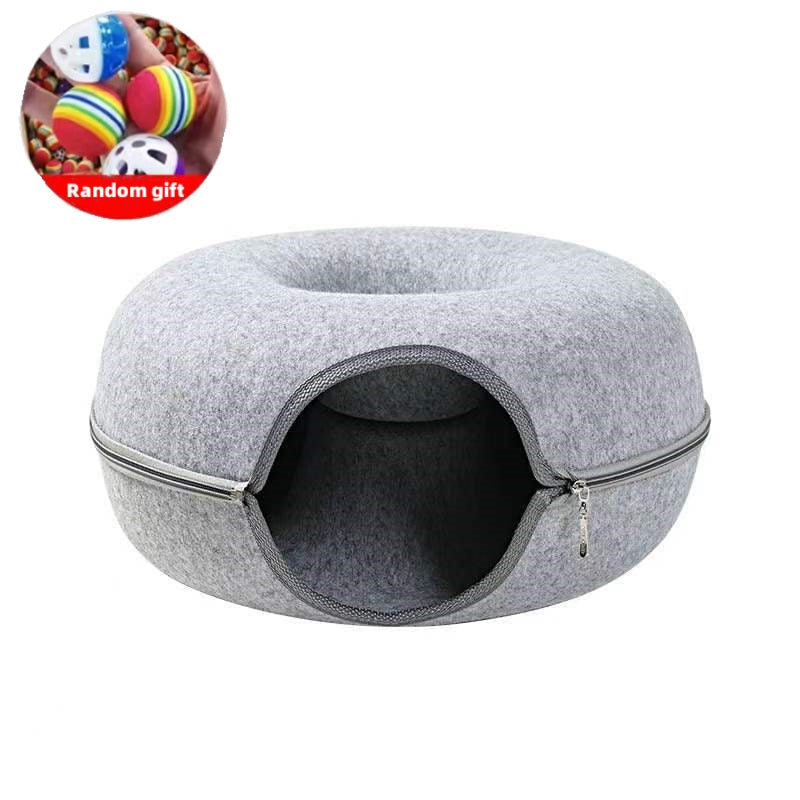 Donut Cat Bed Pet Cat Tunnel