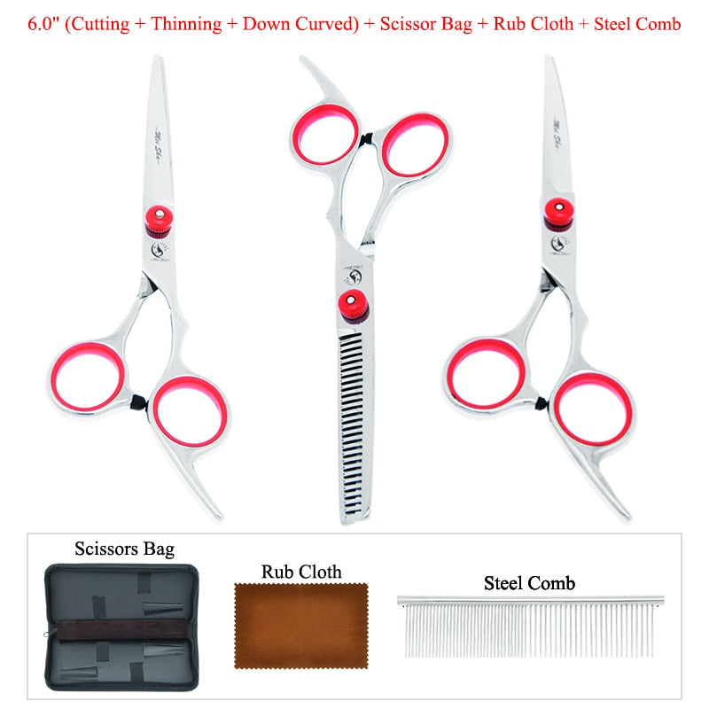 Meisha 6.0" Professional pet grooming scissors set