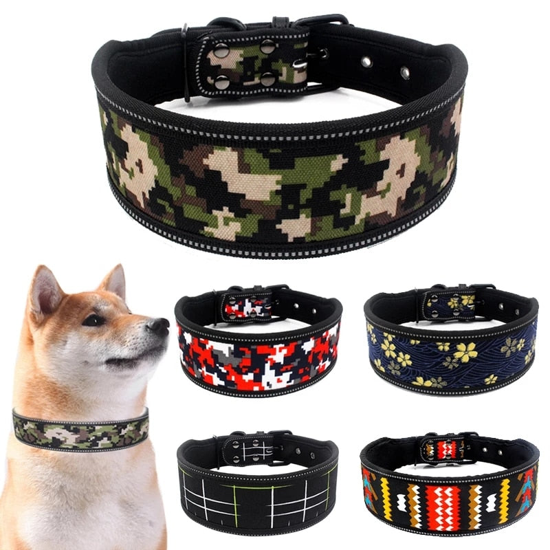 Reflective adjustable collar for medium/large dogs