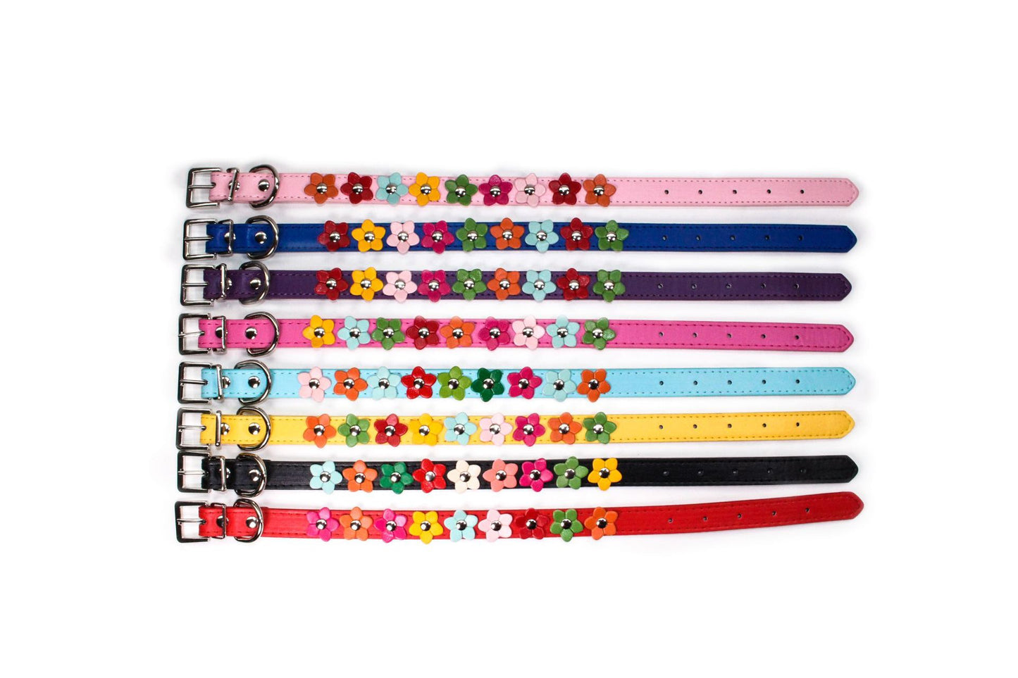 Harko flowers dog collar PU leather