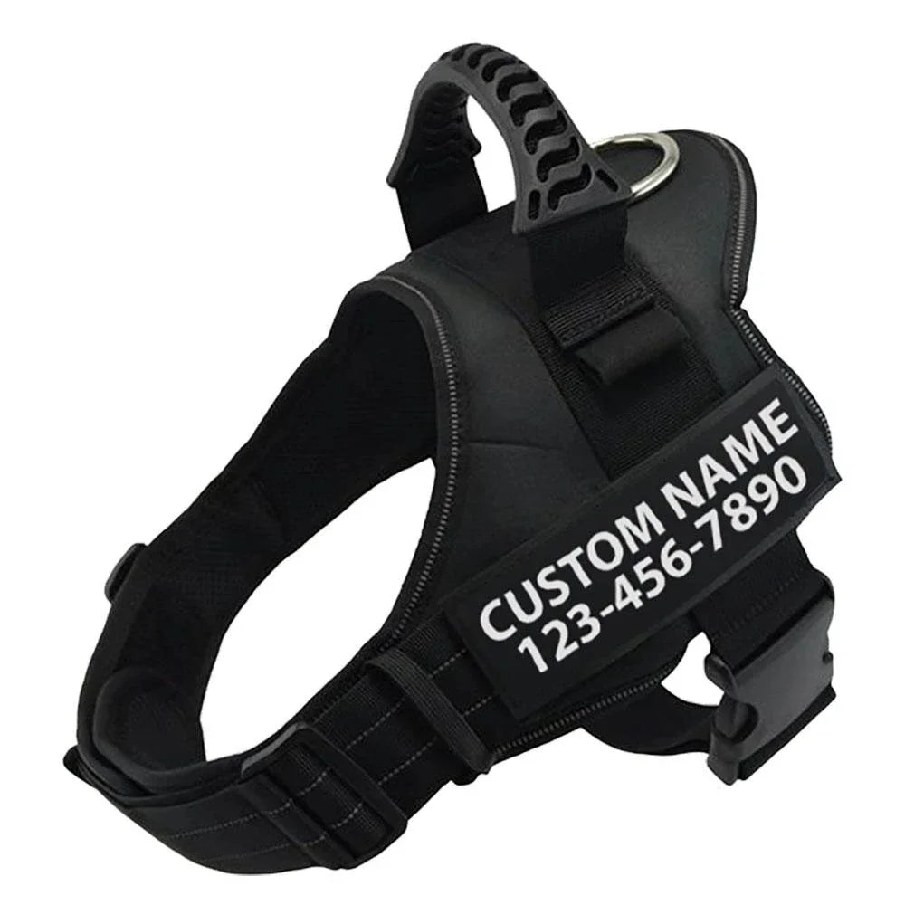 Dog adjustable harness customized ID