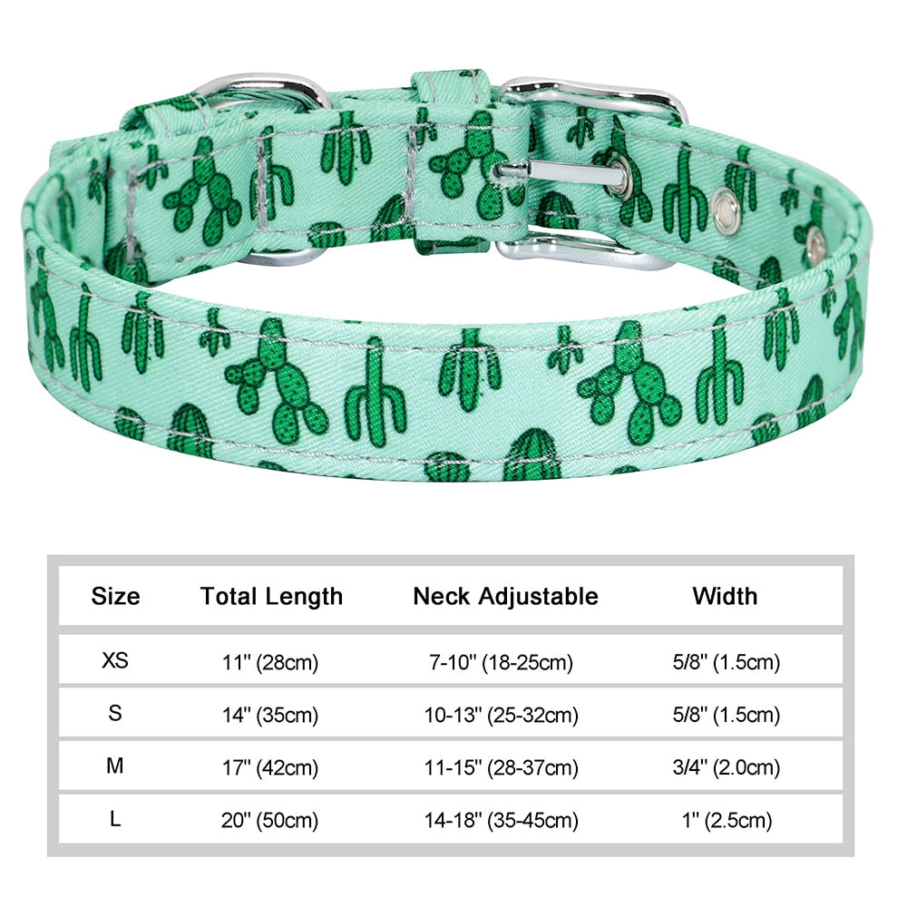 12 Styles Nylon floral printed dog collar