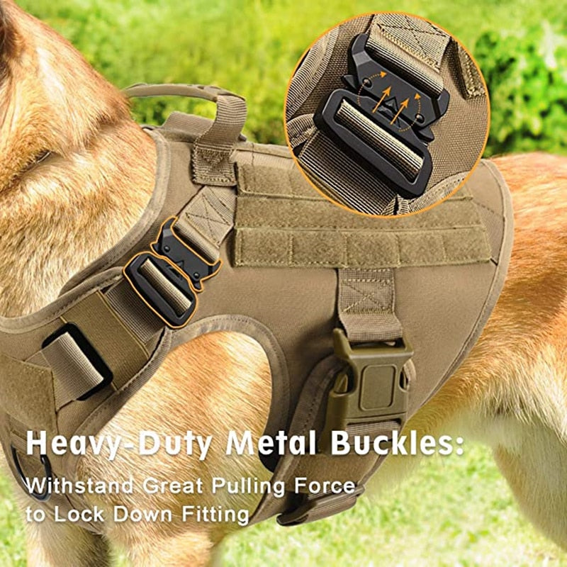 K9 Tactical Military Vest Tactical Training Dog Harness and Leash Set For All Breeds Dogs