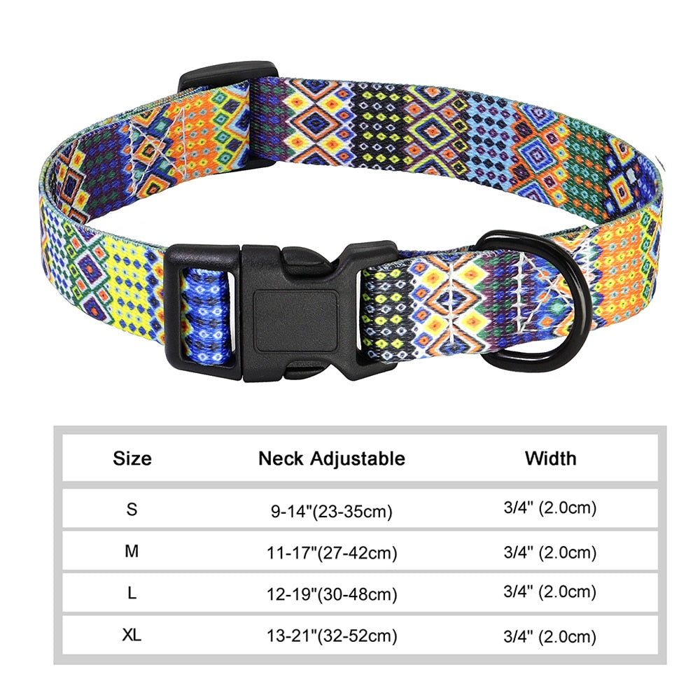 12 Styles Nylon floral printed dog collar