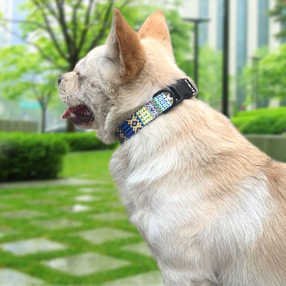 12 Styles Nylon floral printed dog collar