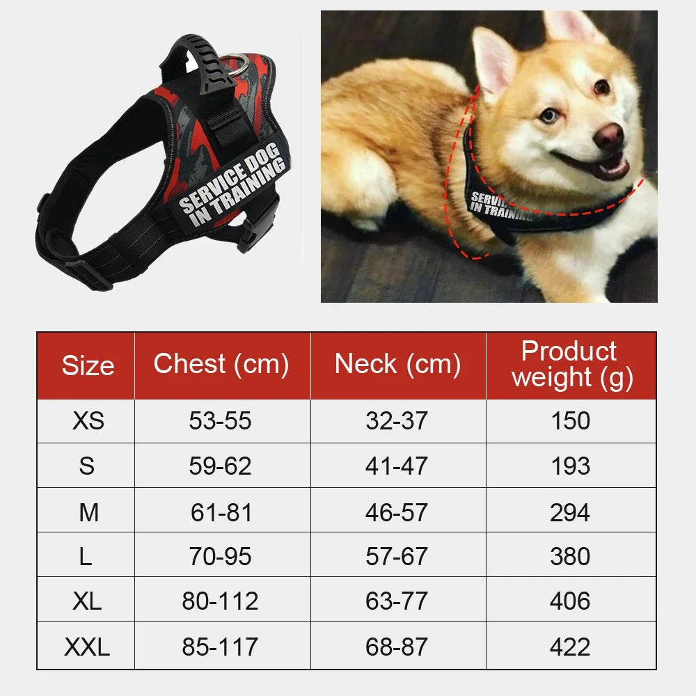 Dog adjustable harness customized ID