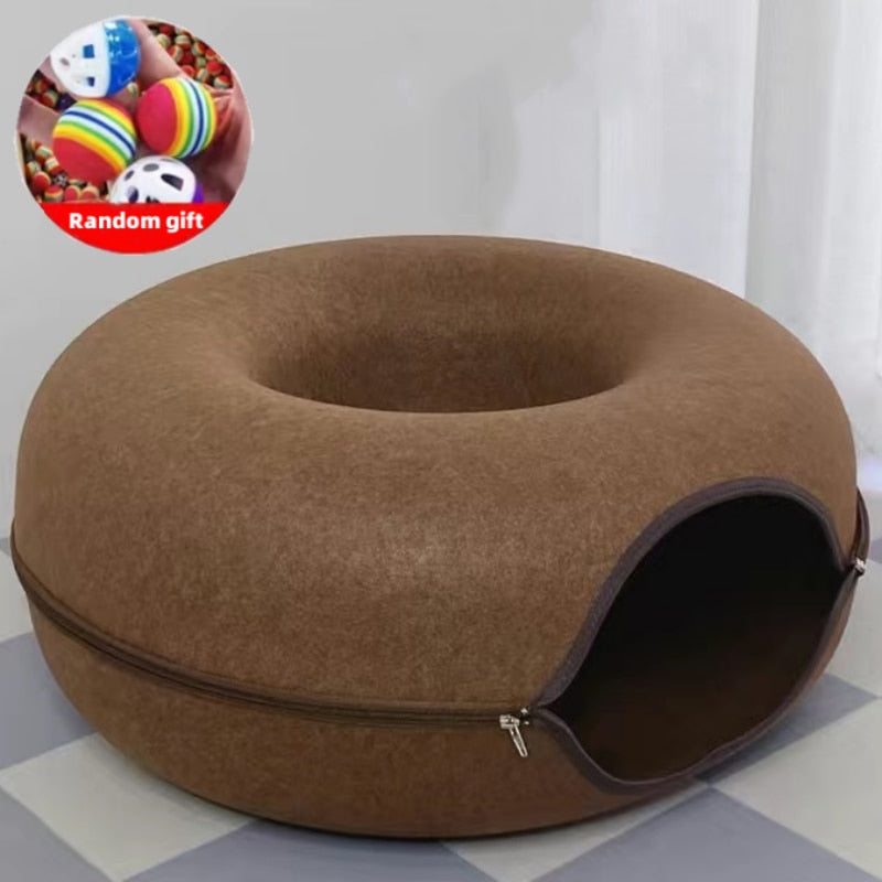 Donut Cat Bed Pet Cat Tunnel