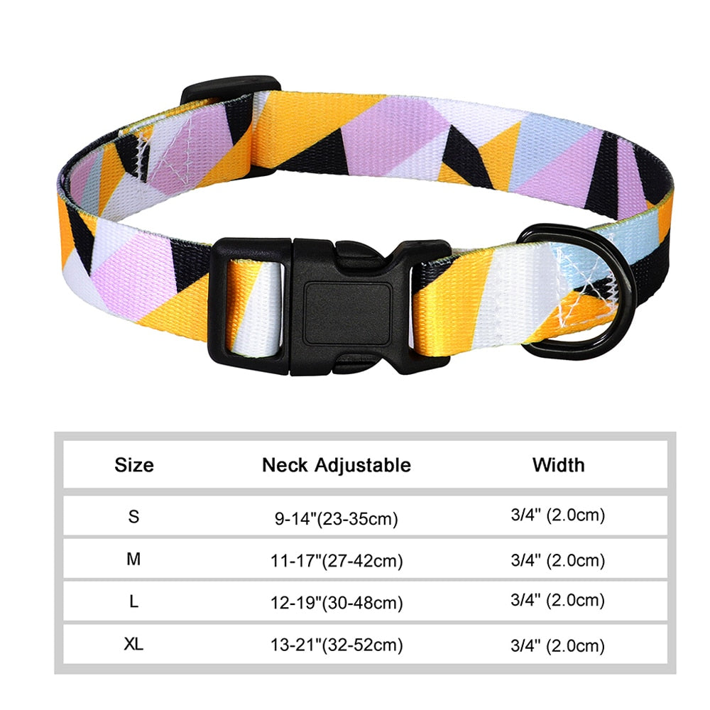 12 Styles Nylon floral printed dog collar