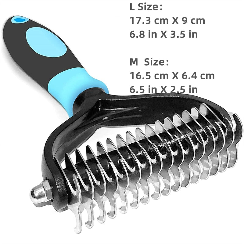 Pets Stainless Steel Grooming Brush Two-Sided Shedding and Dematting