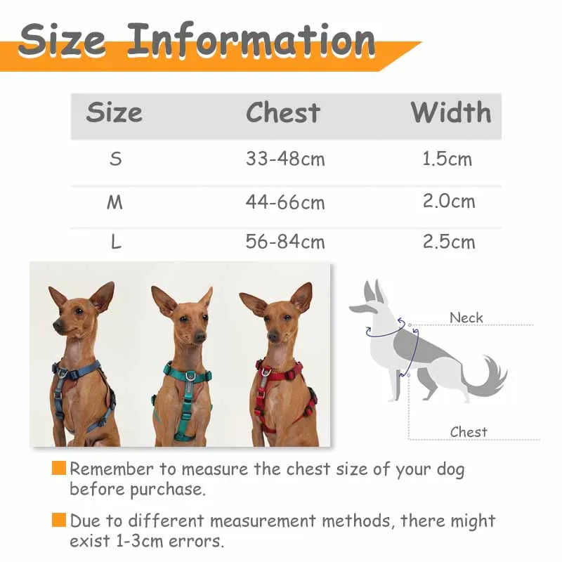 No Pull Dog Harness Adjustable Leather Pet Vest for Easy Walking with 2 Leash Clips