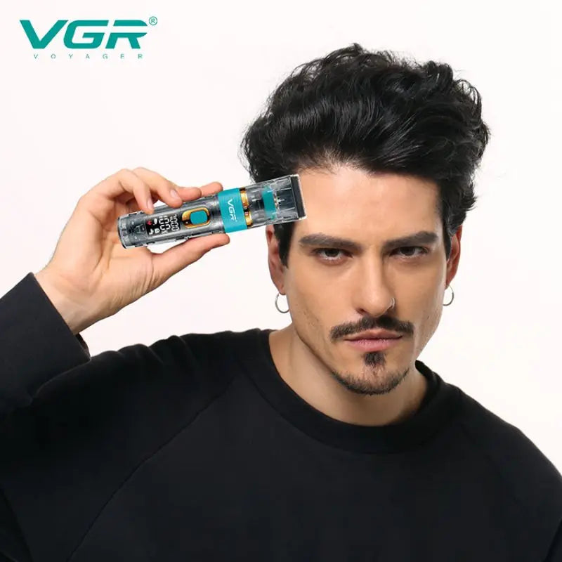 VGR Hair Clipper Transparent Hair Trimmer Waterproof High Speed Hair Cutting Machine Rechargeable with Travel Lock V-695