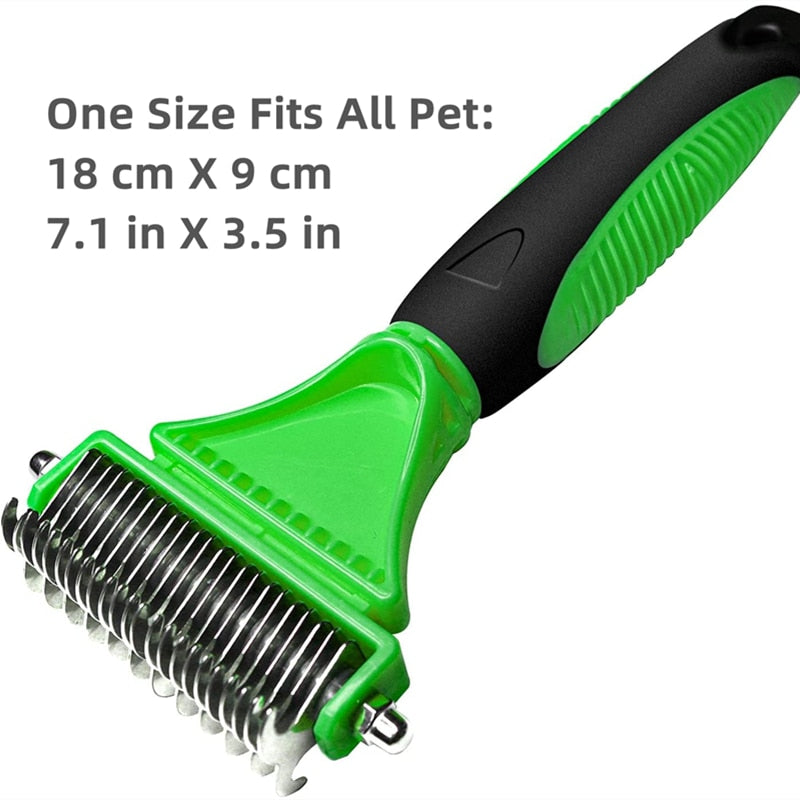 Pets Stainless Steel Grooming Brush Two-Sided Shedding and Dematting