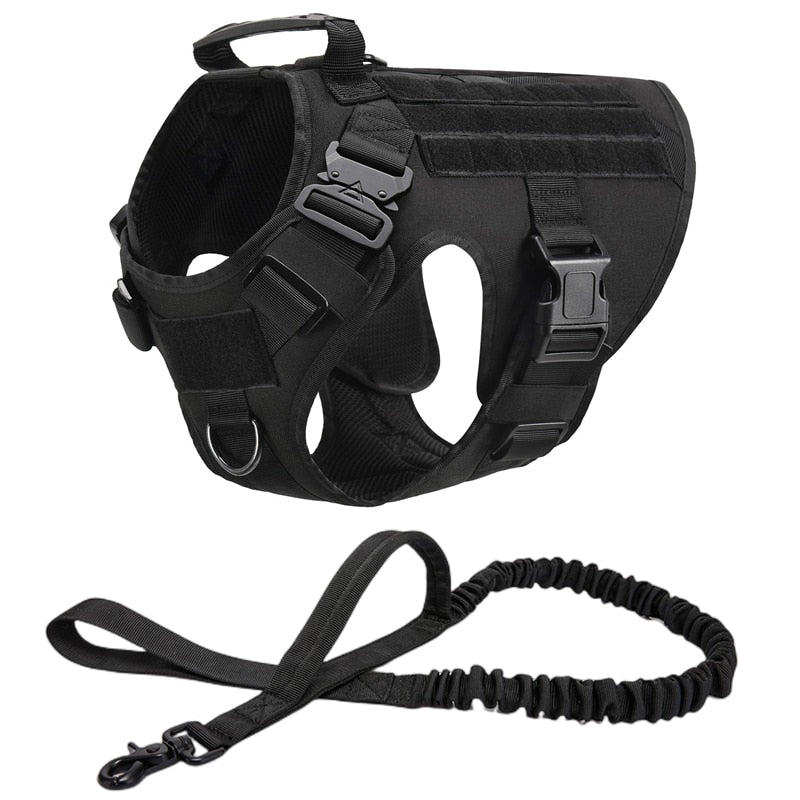 K9 Tactical Military Vest Tactical Training Dog Harness and Leash Set For All Breeds Dogs