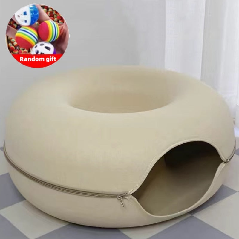 Donut Cat Bed Pet Cat Tunnel