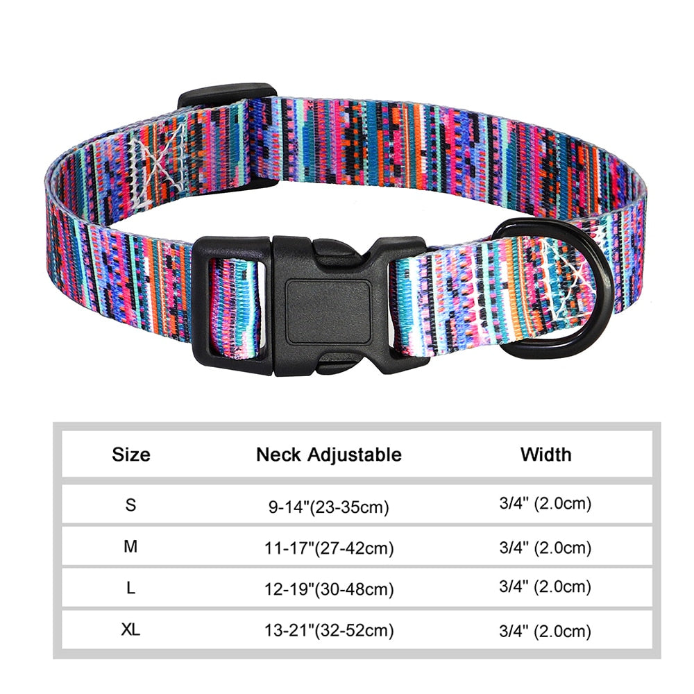 12 Styles Nylon floral printed dog collar