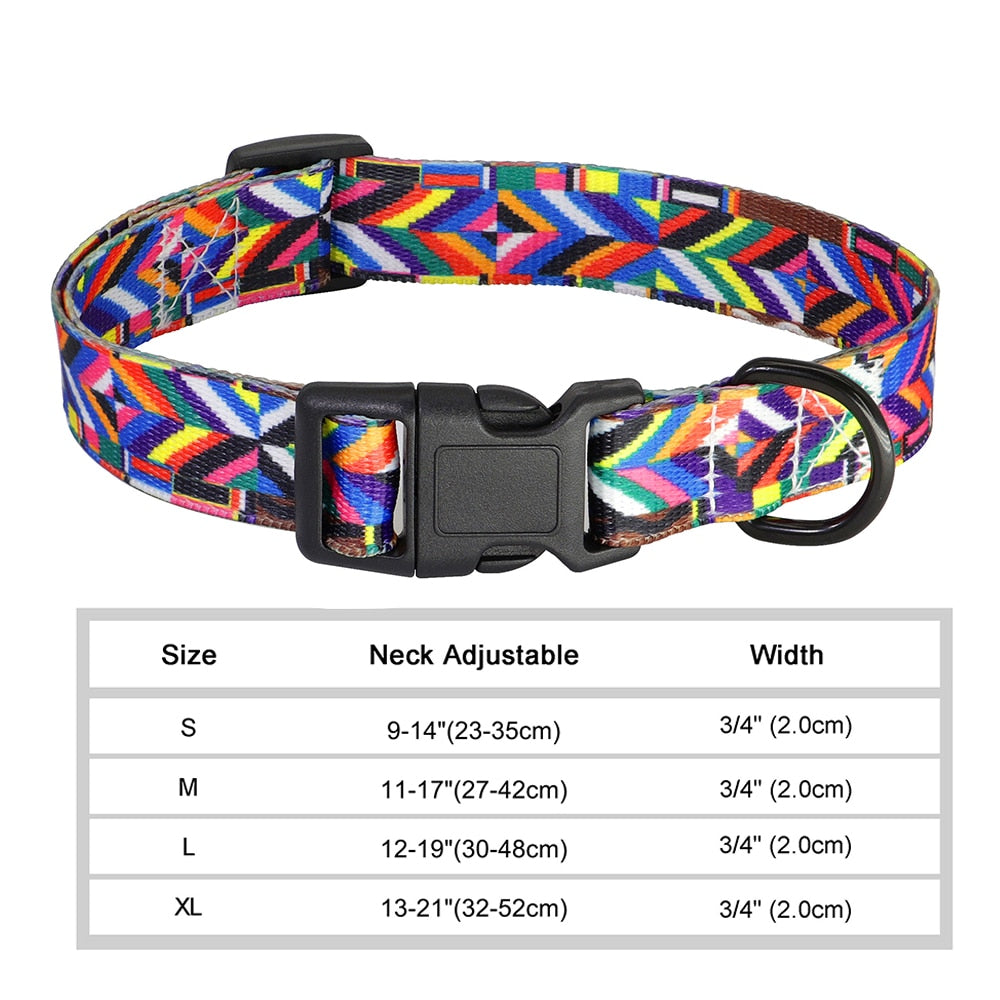 12 Styles Nylon floral printed dog collar