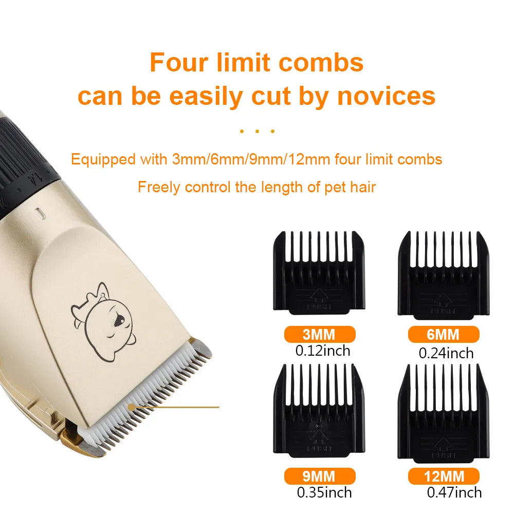 Professional Hair Clipper Electrical Grooming Trimmer For Pets USB Rechargeable