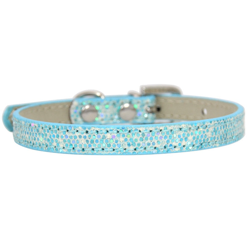 Shining Diamond Rhinestone Cat  Dog Cat Collar Leather