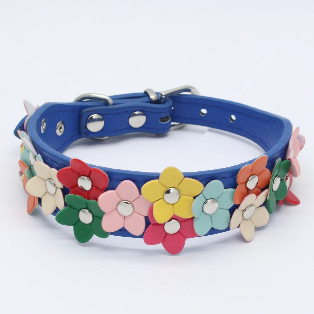 Harko flowers dog collar PU leather