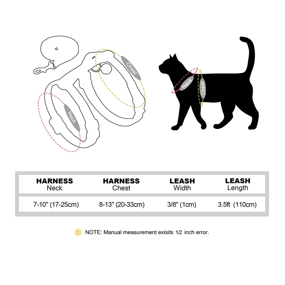 Nylon cat harness and lead set