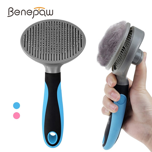 Benepaw Efficient Self Cleaning Slicker Pet Grooming Brush