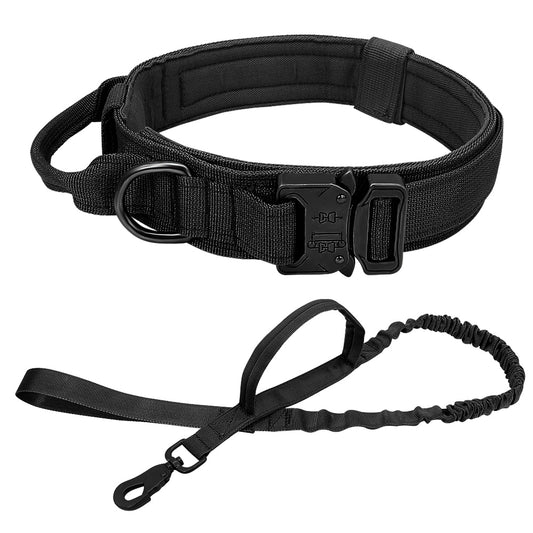 Military Tactical Dog Collar Elastic Lead Set