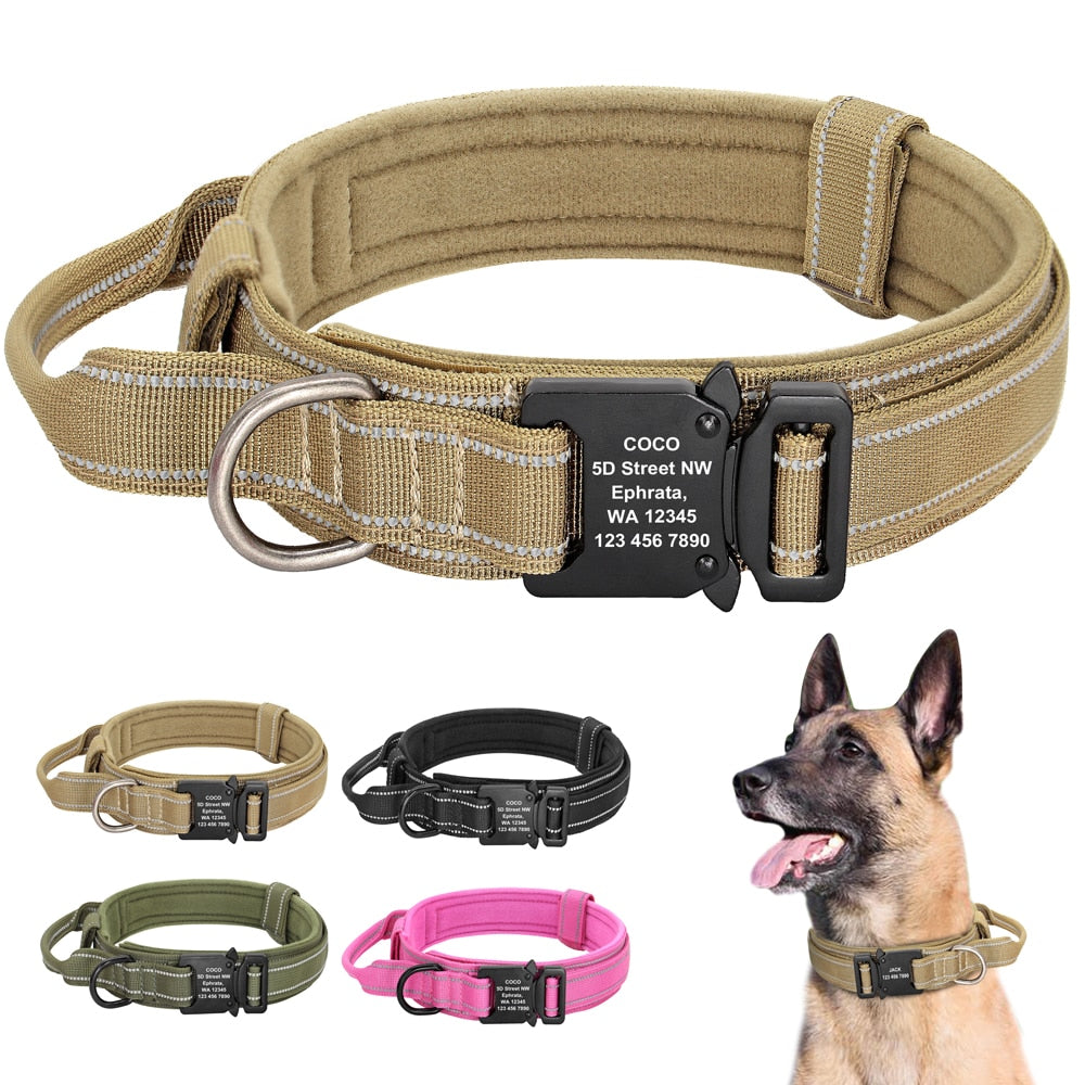 Pet Artist Custom Military Tactical Dog Collar - Free Engraving