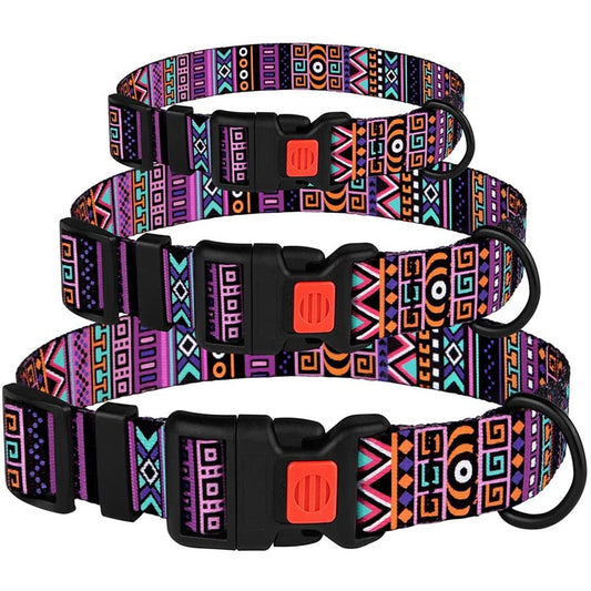 Bohemian style nylon dog collar