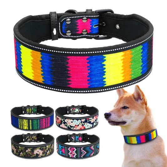 Large dogs reflective dog collar