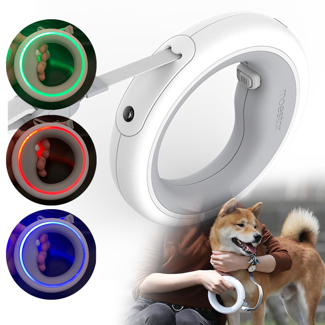 3M Designer Retractable Dog Leash Luminous LED Light